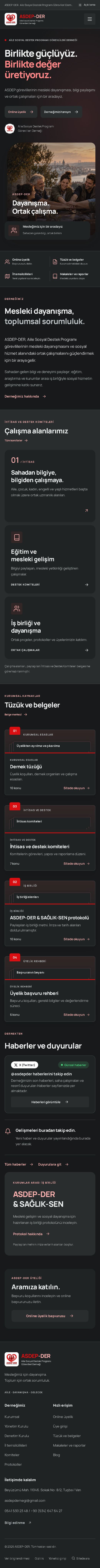 ASDEP-DER — Ana Sayfa sayfası (mobil)